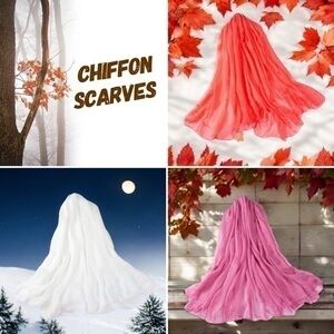 Chiffon Scarves: Fall Melon, Winter White or Rosy Rose